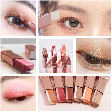 Phấn Mắt Hai Màu Ánh Kim Sáng Bóng Chống Thấm Nước Và Mồ Hôi Lâu Trôi Hai Trong Một