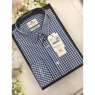 [ARISTINO SALE] ÁO SƠ MI ARISTINO ALS62408 MÀU KẺ XANH BIỂN LÁ DỆT NỔI.