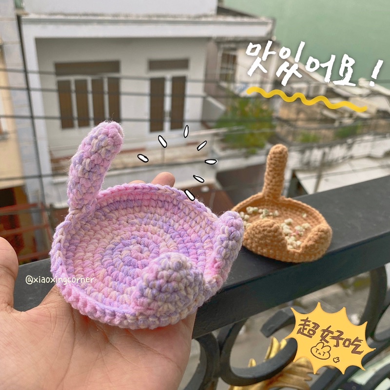 Đế lót ly len móc meow cat dễ thương thủ công handmade | Xiaoxingcorner