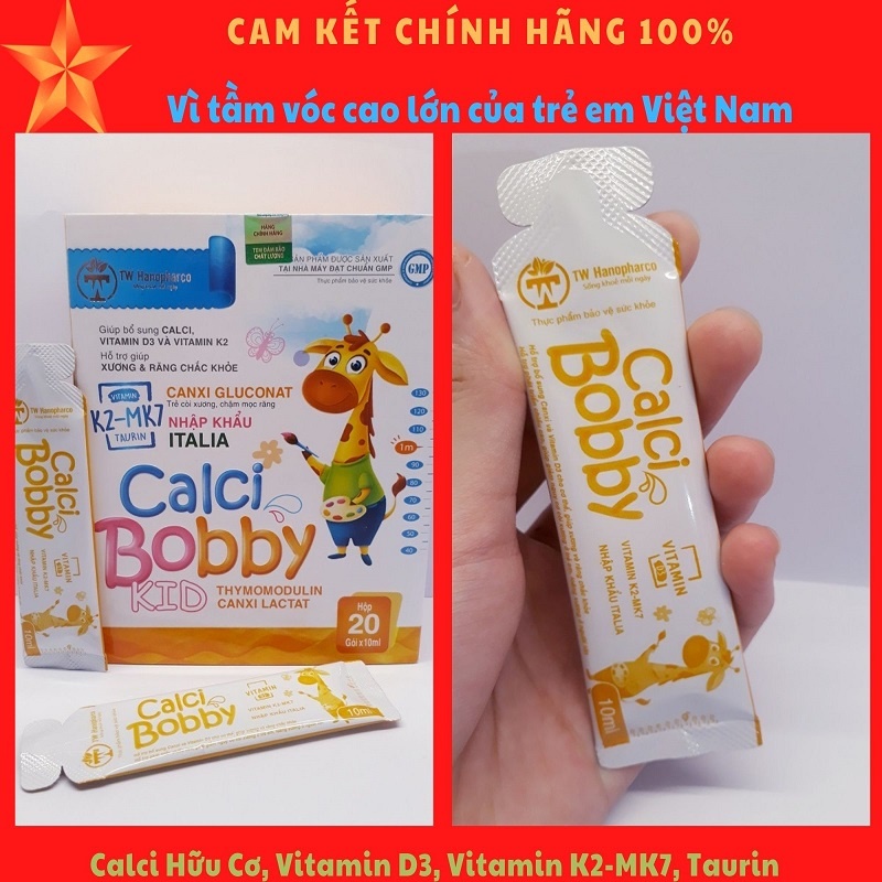 Thực phẩm bảo vệ sức khỏe Calci Bobby dạng siro hộp 20 gói