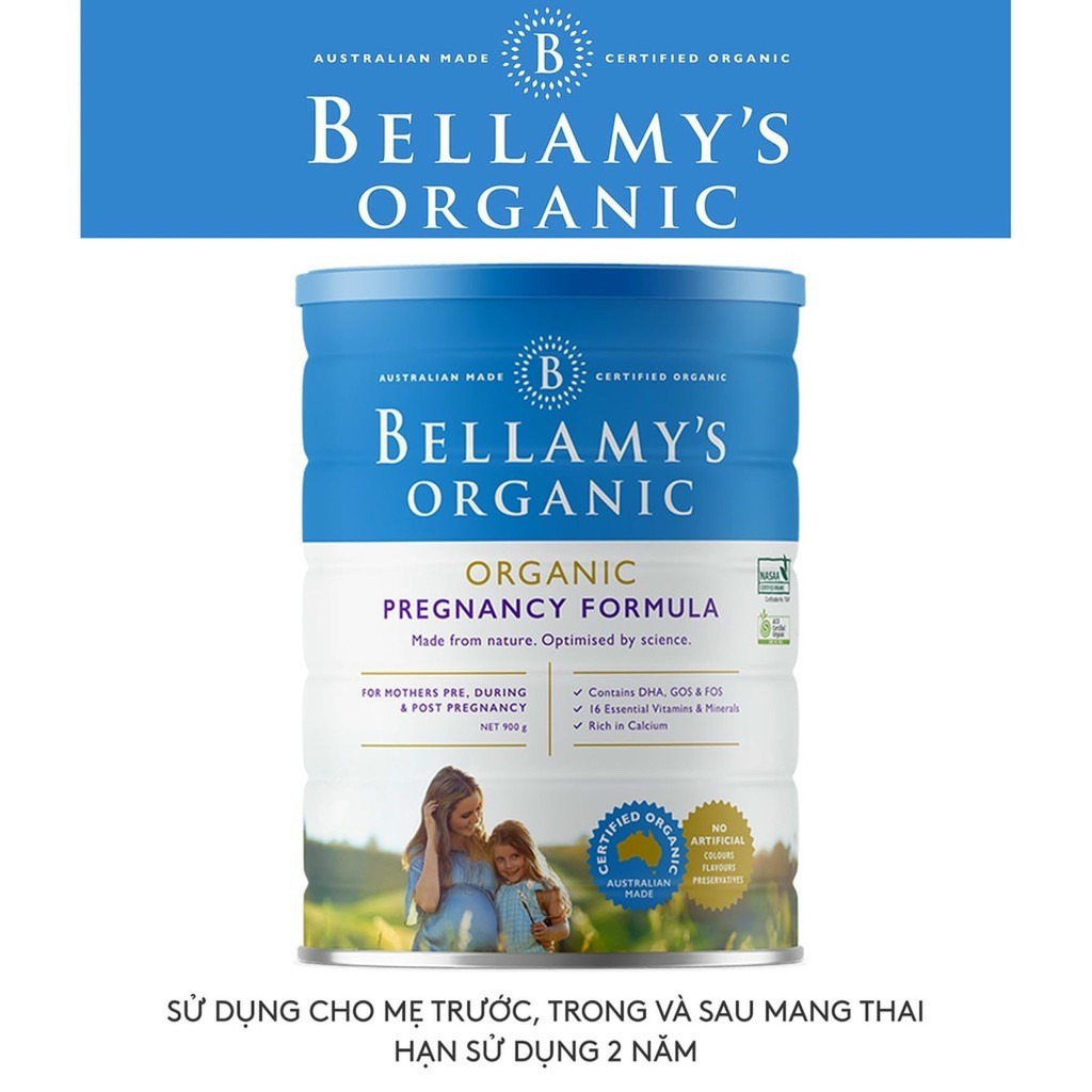 [Giá Ưu Đãi] Sữa Bellamy's Organic Số 1,2,3,4,Mama - 900g