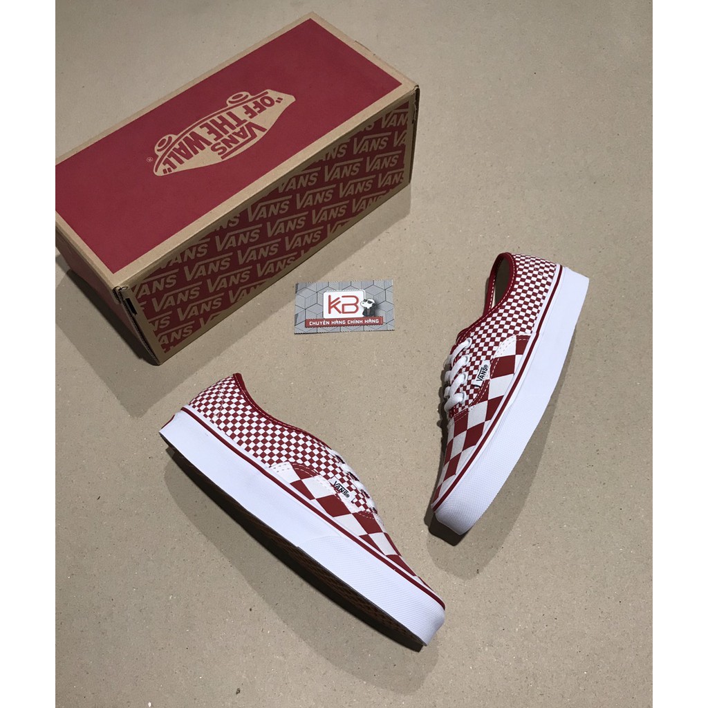 Giày Vans Authentic Mix Checker Đỏ chính hãng