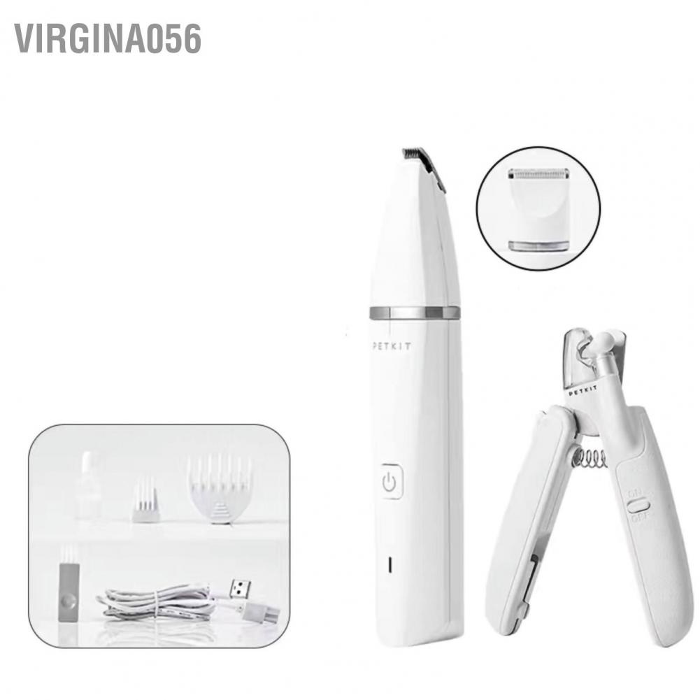 Virgina056 Tông đơ cắt tóc điện cho thú cưng 2 trong 1 Độ ồn thấp IPX7 Sạc USB chống nước chó mèo chải chuốt tông chân