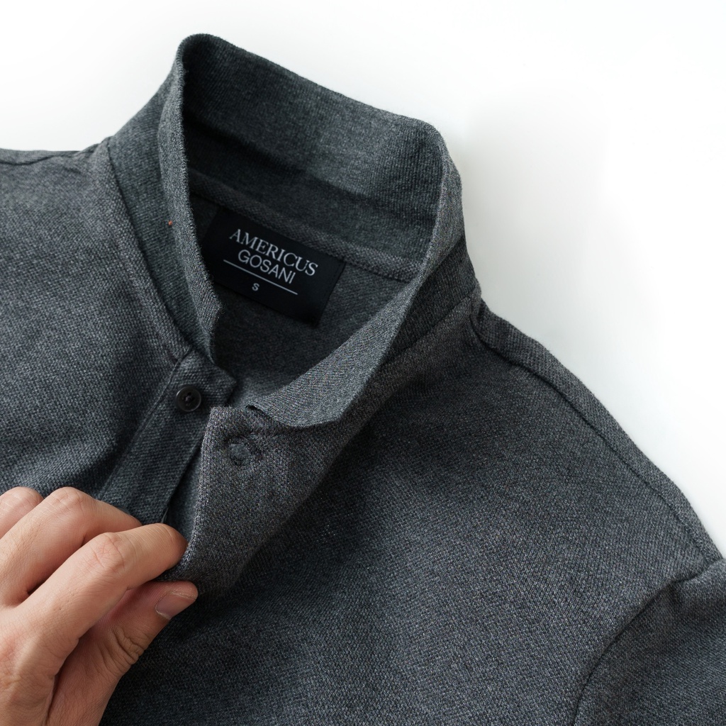 A/G Áo Polo Nam Cổ Bẻ Xám Đậm Và Xám Nhạt Phom SLimfit, Chất Liệu Cotton Thoáng Mát Không Nhăn