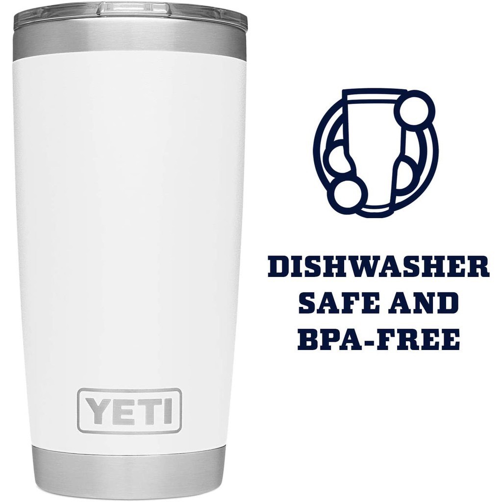 Ly Giữ Nhiệt YETI Rambler 30oz (900ml) Tumbler MagSlider Lid White