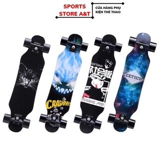 Ván Trượt LONGBOARD Cao Cấp , Ván Trượt Mặt Nhám Khung Hợp Kim Mặt Nhám Được Ép Từ Gỗ Phong 8 Lớp + Bánh PU Dẻo Cao Cấp