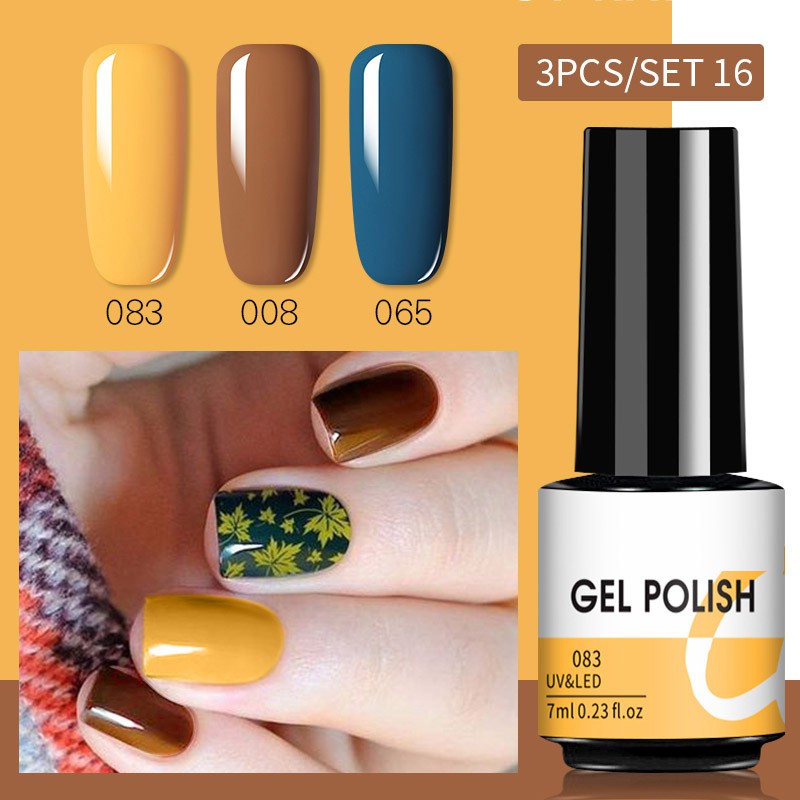 UR SUGAR Set 3 lọ sơn móng tay màu trơn tiện dụng