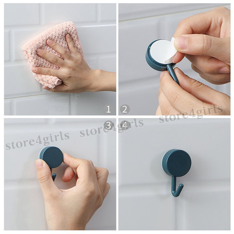Móc Treo Đồ Tròn  Dán Tường Đa Năng Gắn Trang Trí Decor Nhà Cửa Nhiều Màu Sắc Store4girls