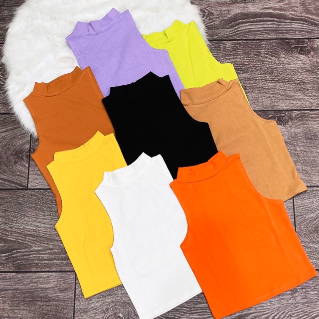 ÁO BA LỖ CROPTOP CỔ LỌ