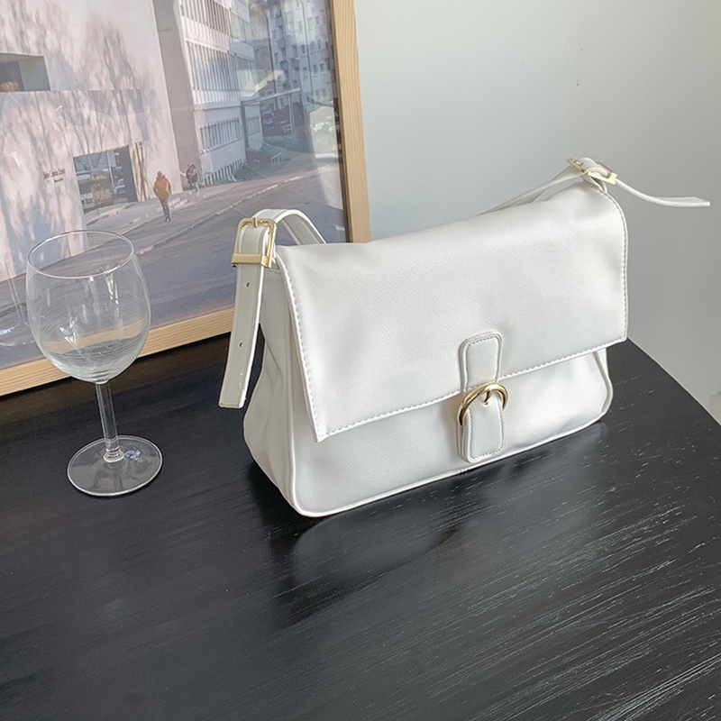 Túi đeo chéo màu sắc đơn giản sức chứa lớn có khóa thời trang cho nữ