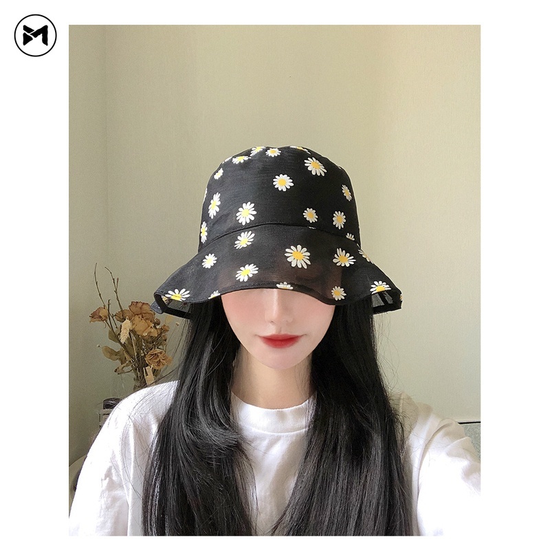 Nón Tai Bèo Phối Lưới Mỏng Thoáng Mát Xinh Xắn Cho Nữ