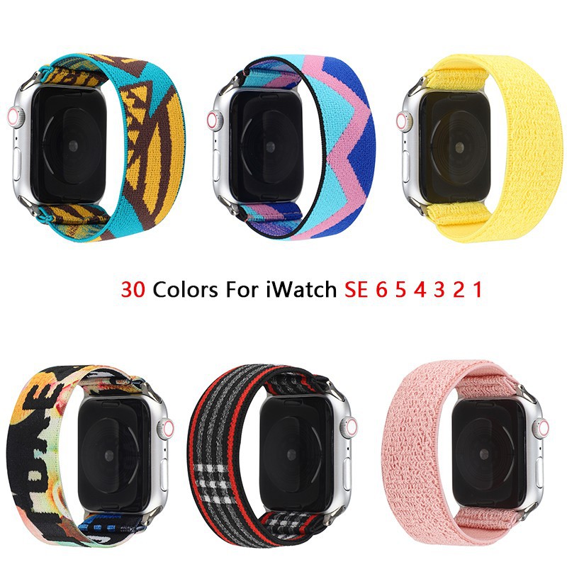 Dây Đeo Đồng Hồ Thông Minh Co Giãn Dành Cho Apple Watch 6 5 4 3 2 1 SE Iphone iWatch 38mm 40mm 42mm 44mm