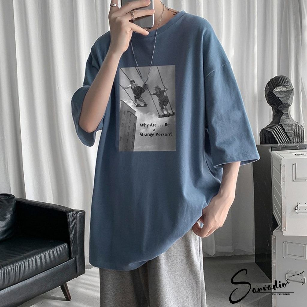 Áo Thun Tay Lỡ SANVADIO áo thun nam form rộng UNISEX áo phông tay lỡ cao cấp thời trang Hàn Quốc