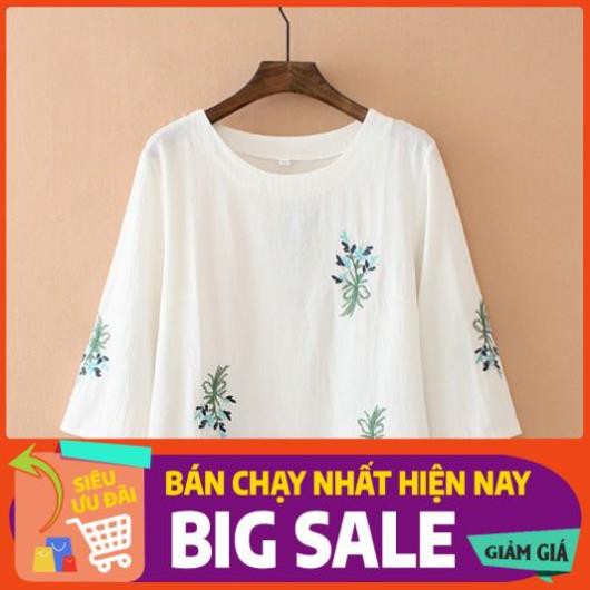 áo nữ form rộng,chất đũi mát mịn,thêu hoa độc đáo,e màu nhã nhặn full size đến 85kg - Mã Q3 !