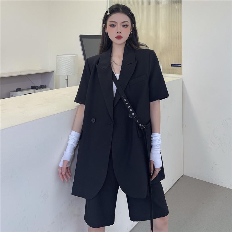 Set Áo Thun Ngắn Tay + Quần Short Thời Trang Mùa Hè Cho Nữ