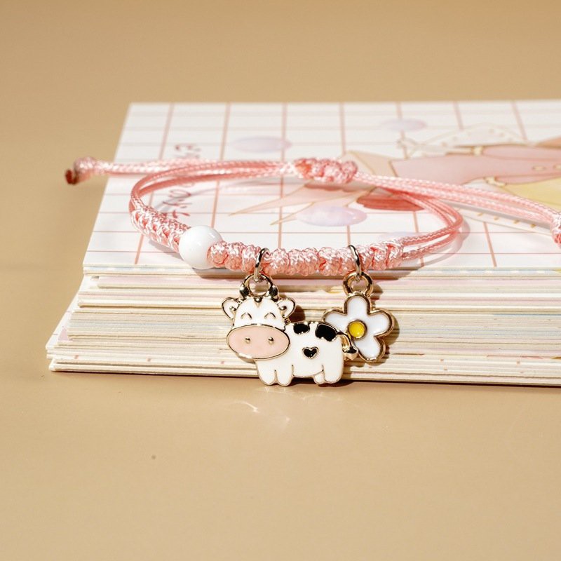 Vòng gốm dễ thương gắn hoa lục lạc Khủng Long Bò Sữa Cà Rốt Panda Cá Lá Thư Cầu Vồng Xương Rồng Voi phụ kiện đeo tay