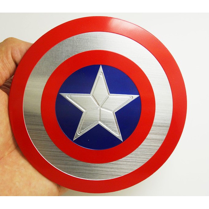 1 Huy Hiệu Kim Loại Hình Khiên Captain America Trang Trí Xe Hơi / Xe Máy