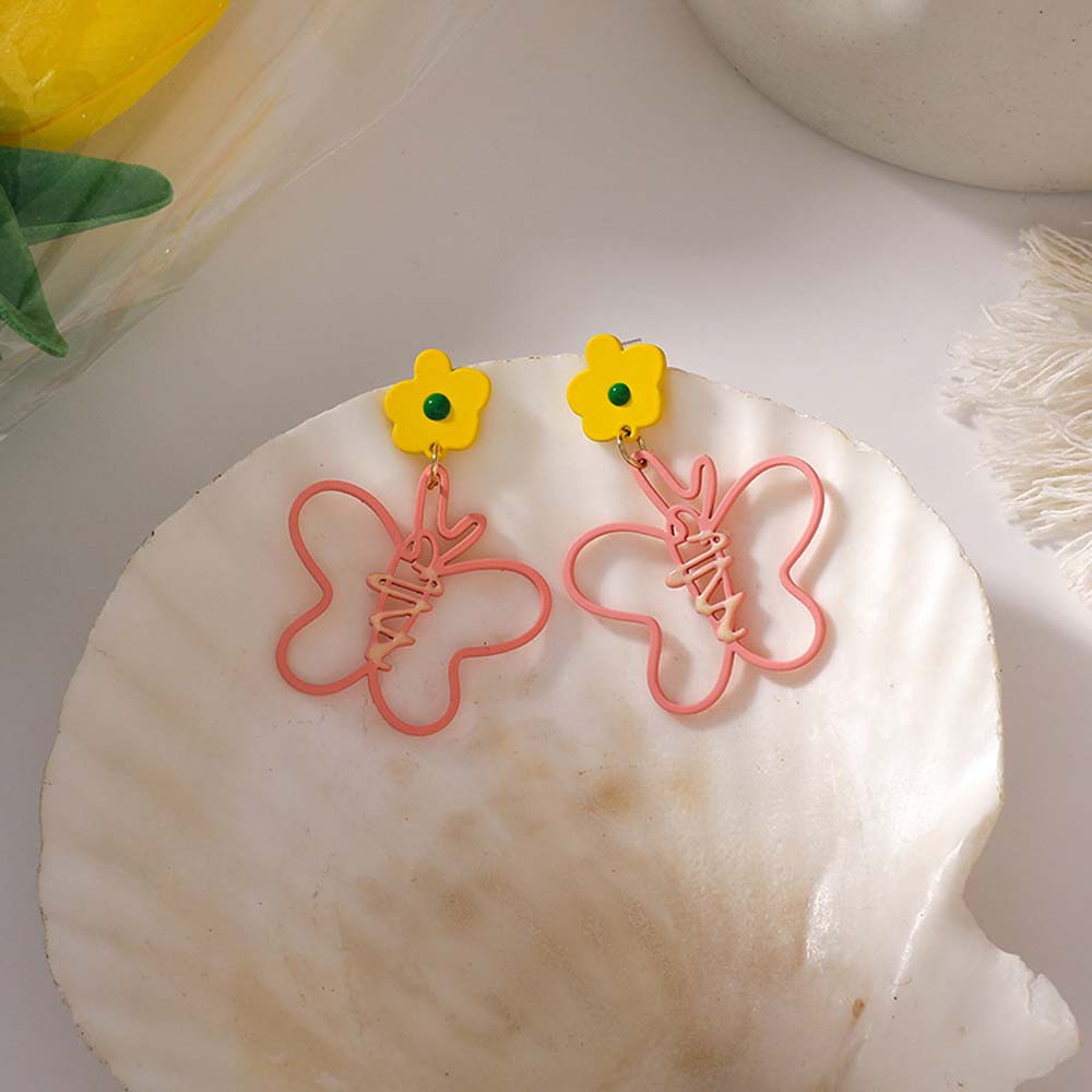 Bông Tai Thời Trang Hình Bướm Bằng Hợp Kim Phong Cách Retro