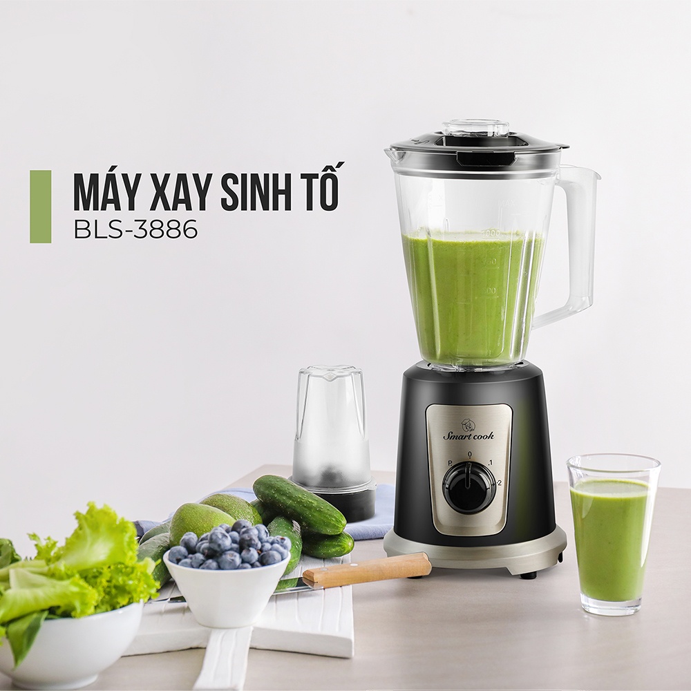 [Mã ELHA22 giảm 6% đơn 300K] Máy Xay Sinh Tố Smartcook BLS-3886 1.5L 550W - Hàng Chính Hãng (Bảo Hành 12 Tháng)