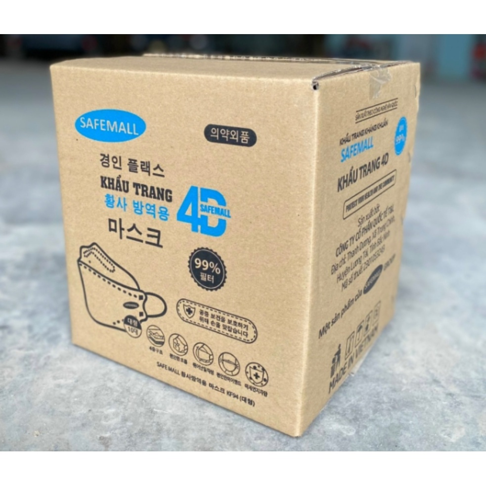 Sỉ 1 thùng 300 chiếc Khẩu trang y tế KF94 SafeMall - Hàng Chính Hãng
