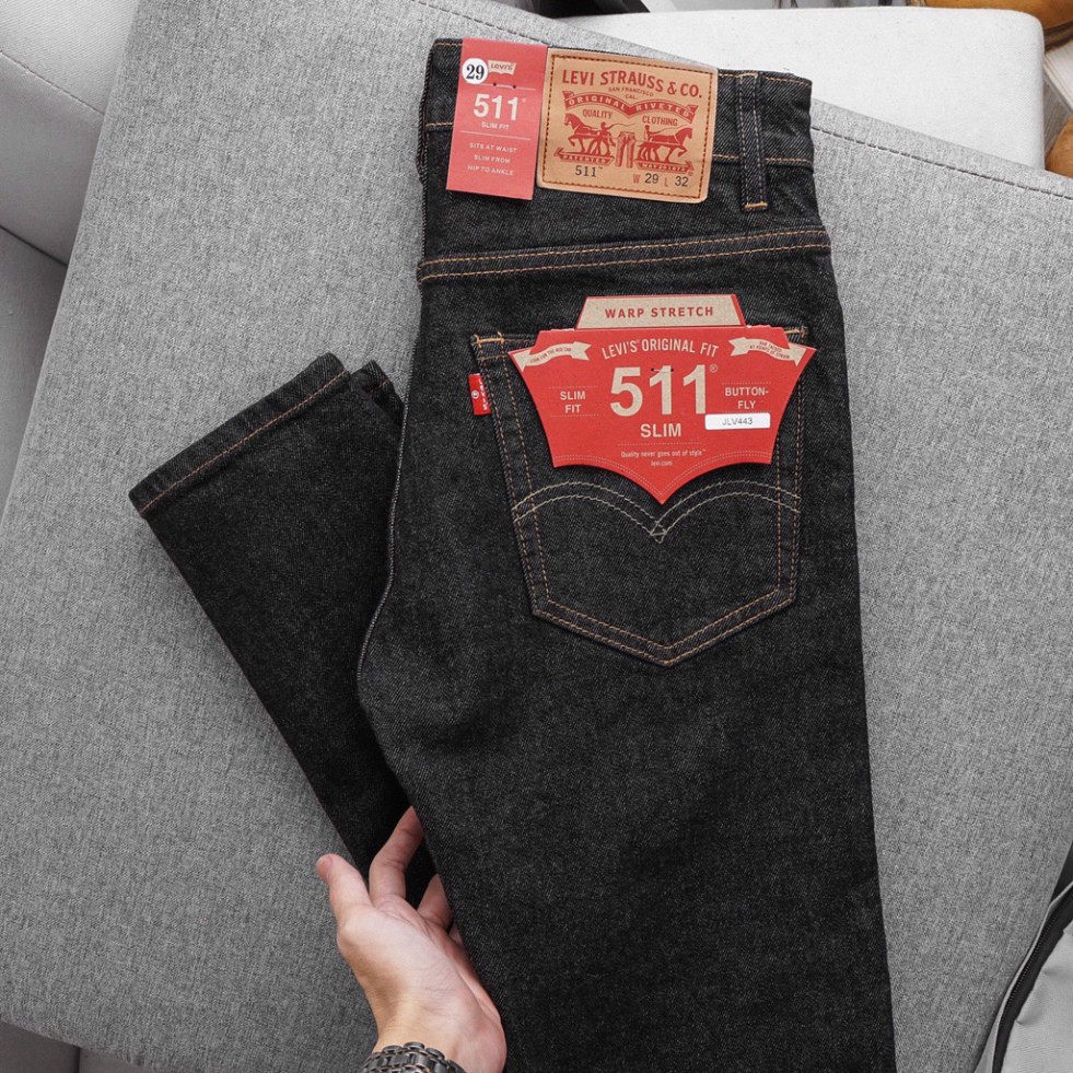 [Loại1] [Ống ôm] Quần Jean Nam Levis 511 Co Giãn SlimFit hàng xuất xịn màu muối tiêu