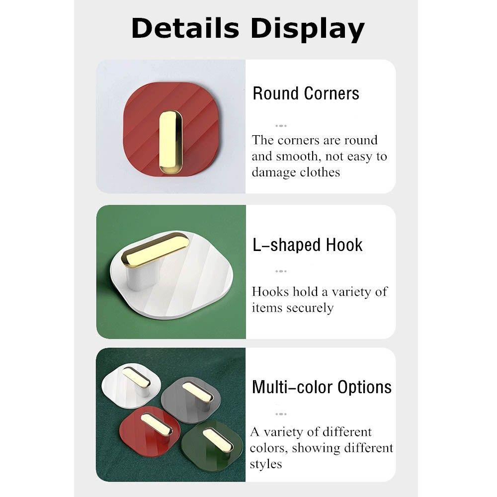 Set 4 Móc Treo Đồ Dán Tường Chịu Tải Nặng Có Giác Hút Cho Nhà Bếp Nhà Tắm