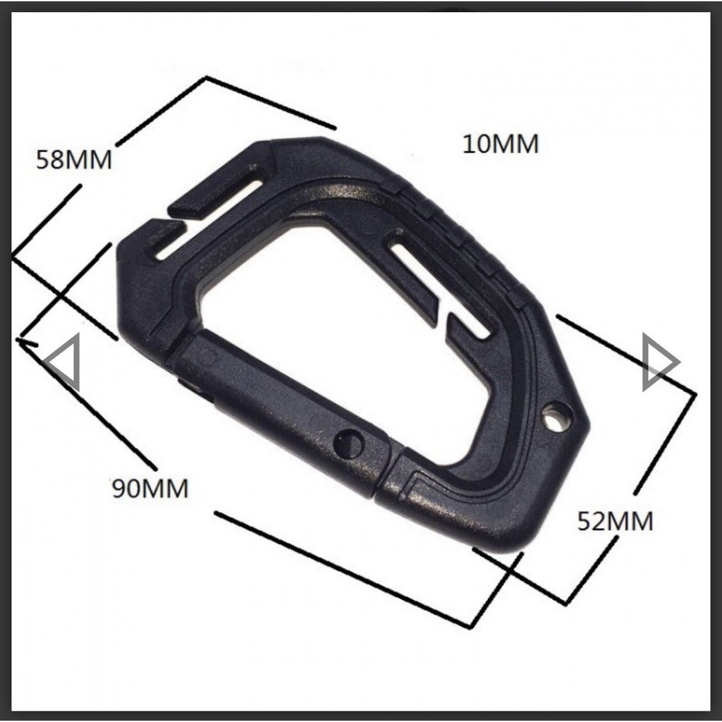Móc Carabiner Nhựa Siêu Nhẹ EDC Lớn 9mm  móc khóa - móc treo balo - móc treo đồ dã ngoại - dã ngoại