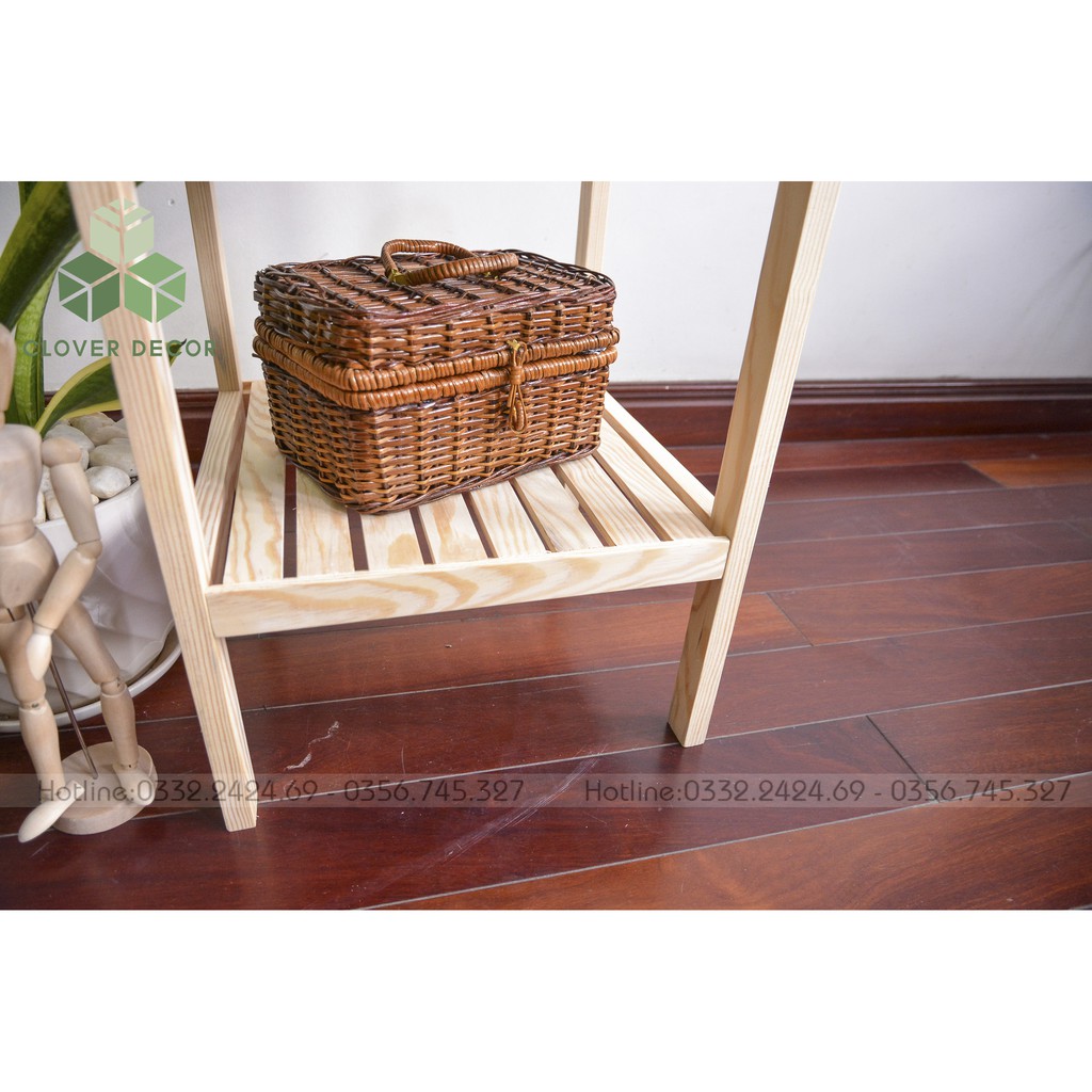 Tab Đầu Giường 2 Tầng  Gỗ Thông- Clover Decor - Phong cách Hàn Quốc | BigBuy360 - bigbuy360.vn