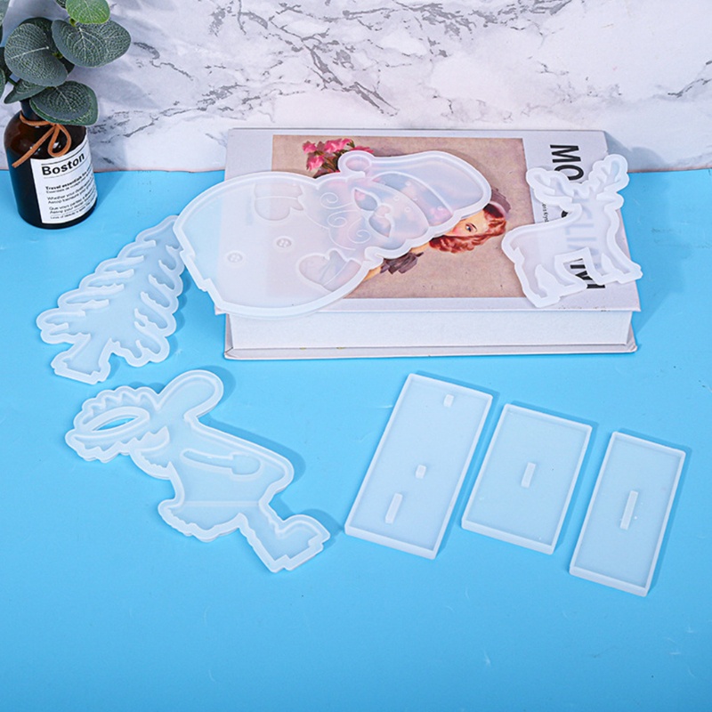 1 Khuôn Silicone Hình Tuần Lộc / Người Tuyết / Nai Sừng Tấm Làm Đồ Trang Trí Giáng Sinh DIY
