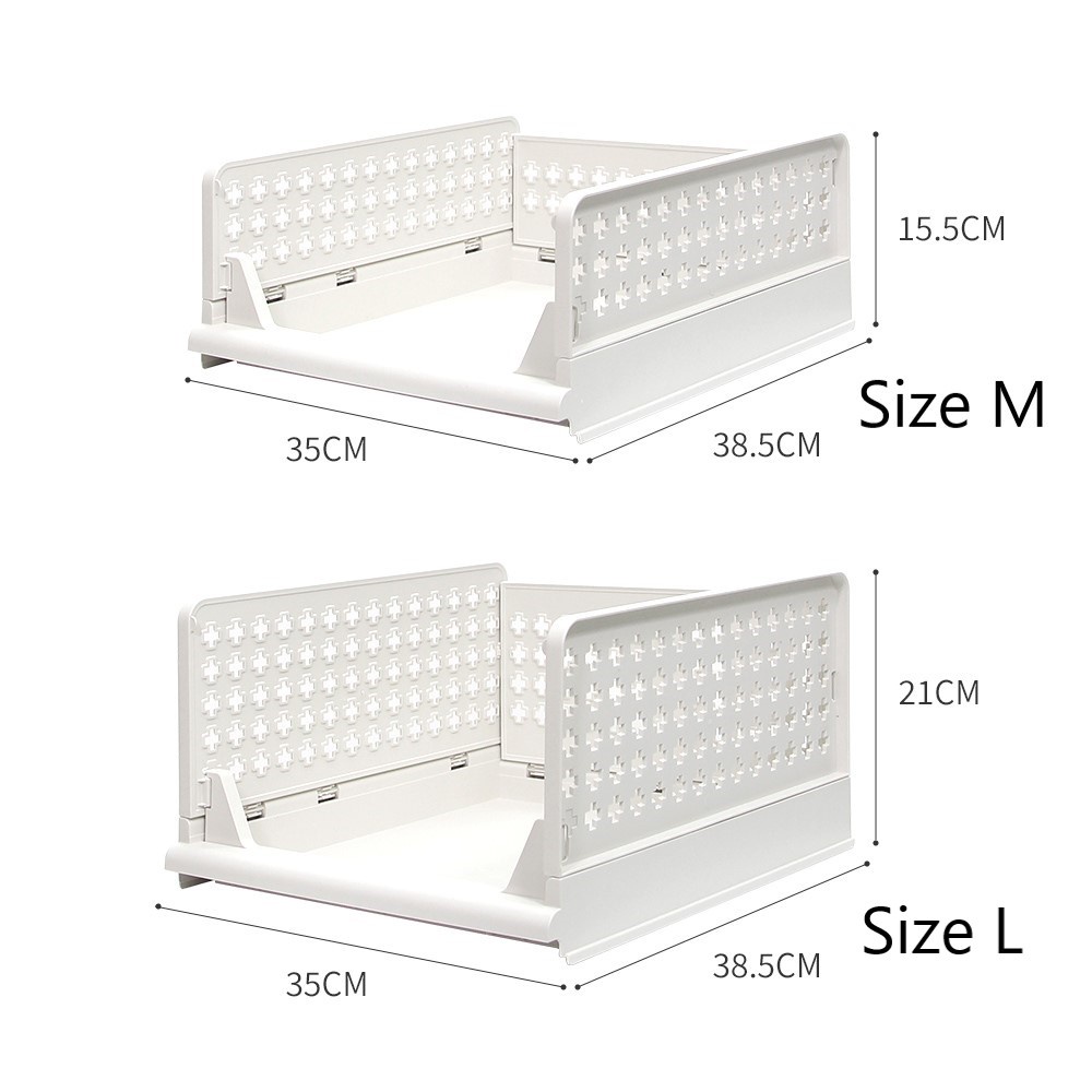 Kệ Ngăn Kéo [Ollyhome] Kệ Đựng Đồ Phân Chia Tủ Quần Áo, Đồ Dùng Gấp Gọn Thông Minh Size M Phong Cách Hàn Quốc ST39