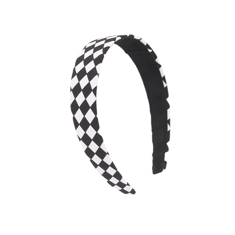 Băng Đô Da Lộn Họa Tiết Kẻ Ô Vuông Phong Cách Retro Hàn Quốc Thời Trang Cho Nữ