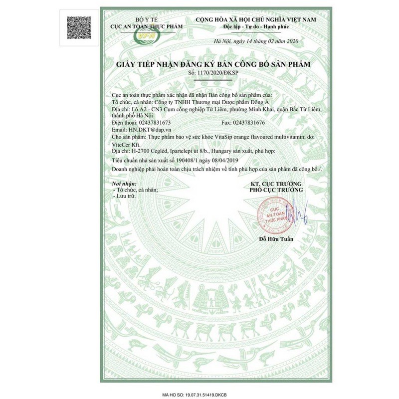Vitasip forest fruit flavoured multivitamin -  Cho Bé Vị Hoa Quả Nhiệt Đới cung cấp vitamin và khoáng chất