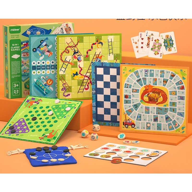 Bộ trò chơi tổng hợp 32in1 Mideer Classic Games