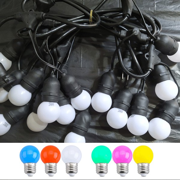Dây đèn trang trí ngoài trời dùng cho quán cà phê, trà chanh, trà sữa... 10m 20 bóng, 5m 10 bóng loại rủ đẹp