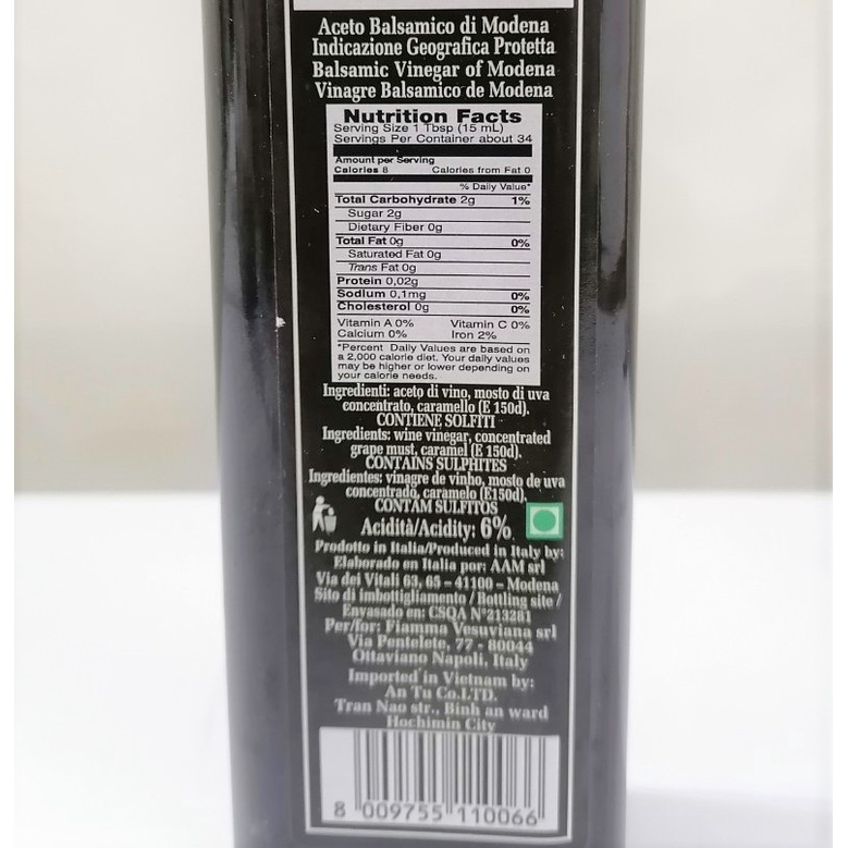 [Chai TT 500ml] GIẤM NHO THƠM [Italia] ITALDORO Aceto Balsamico di Modena (atu)