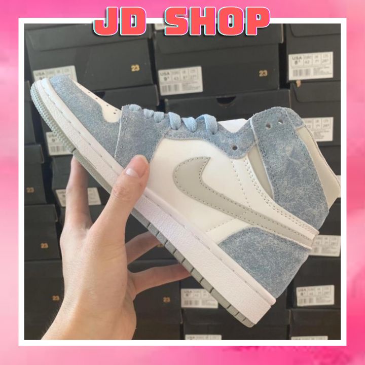 Giày Jordan 1 cao cổ Hyper Royal xanh nỉ, Giày JD1 xanh nỉ cổ cao siêu hot 2021 Full Box Bill | BigBuy360 - bigbuy360.vn