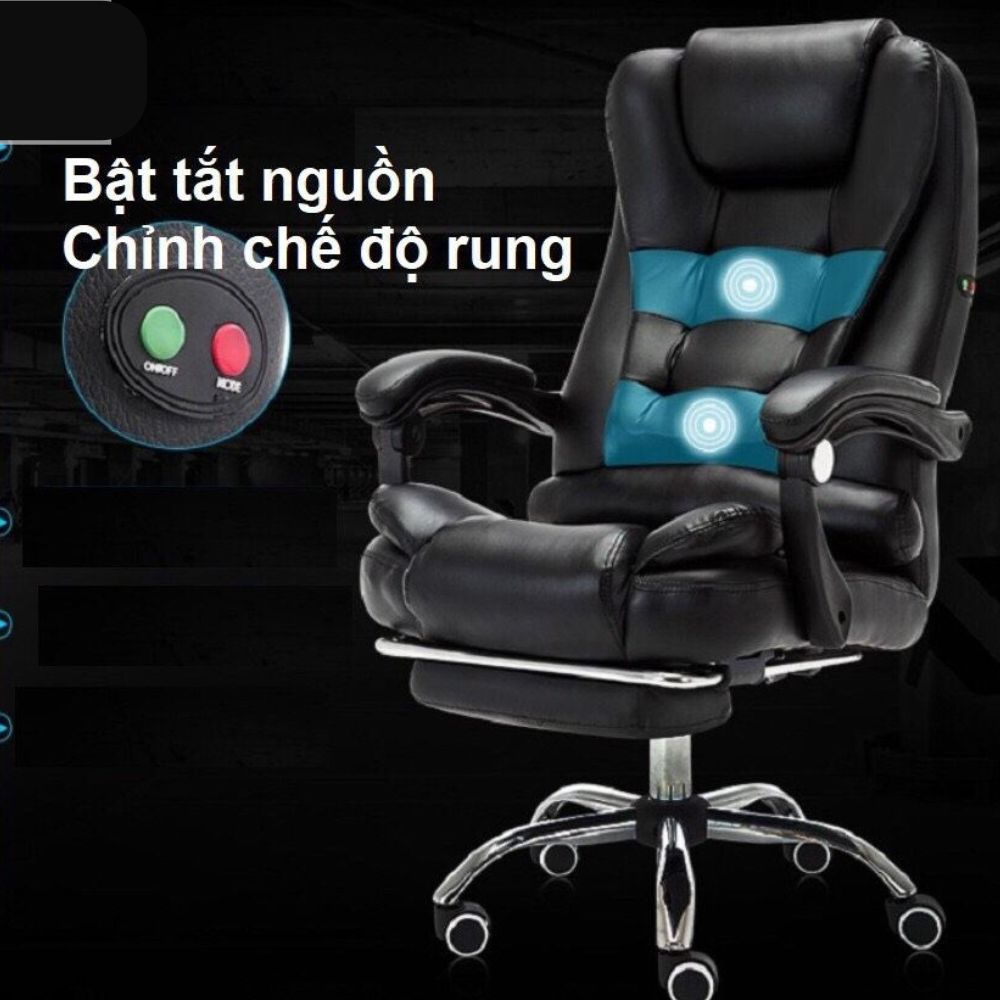 Ghế xoay văn phòng cao cấp hàng nhập khẩu,Ghế văn phòng có gác chân xoay 360 độ, Ghế giám đốc ngả lưng bảo hành 12 tháng