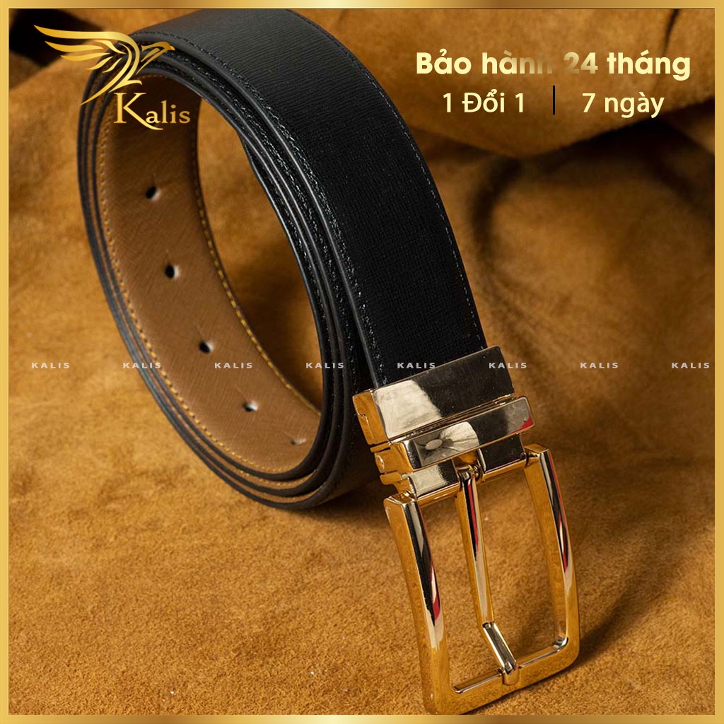 Dây Nịt Nam Da Thật Cao Cấp Da Bò Saffiano Chính Hãng KALIS Dây Lưng Thắt Thắc Lưng Nam Đẹp Khóa Tự Động Đẹp Hàng Xuất