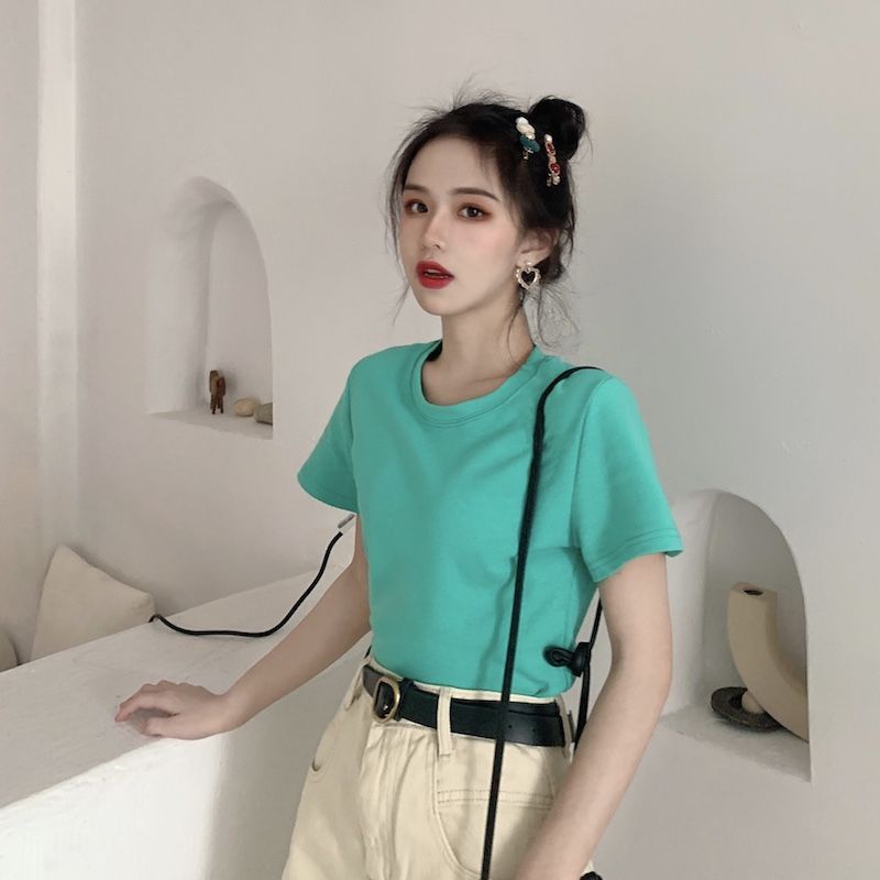 Áo Thun Nữ Tay Ngắn Cổ Tròn Thời Trang
