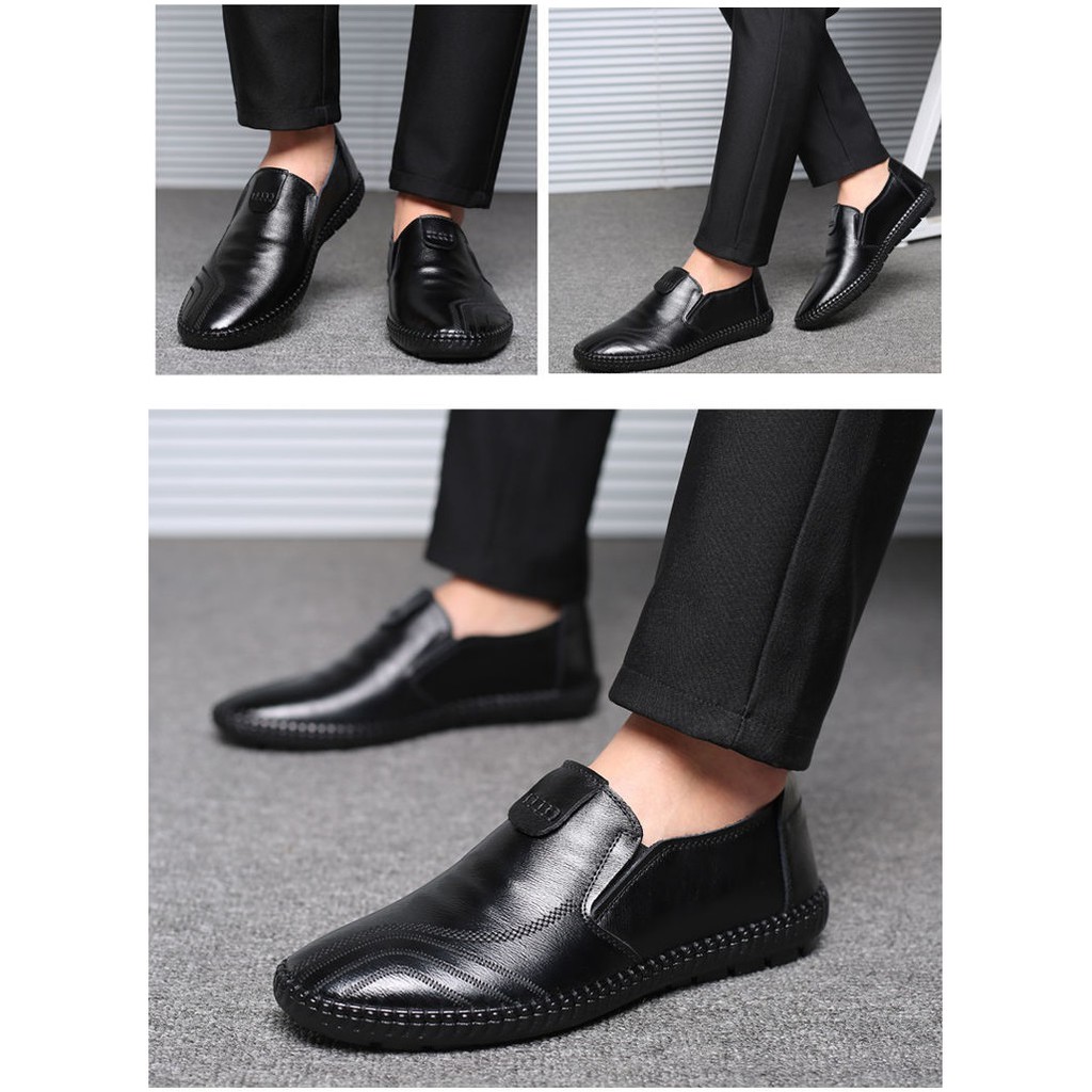 𝑭𝒓𝒆𝒆𝑺𝒉𝒊𝒑 Giày Lười Da Nam - Chất Liệu Da PU - Sang Chảnh - Êm Chân [Sanuno Shop]