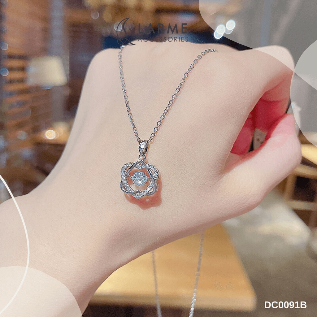 Dây chuyền nữ, vòng cổ nữ mặt tròn đính đá sang trọng Larme accessories - DC0091