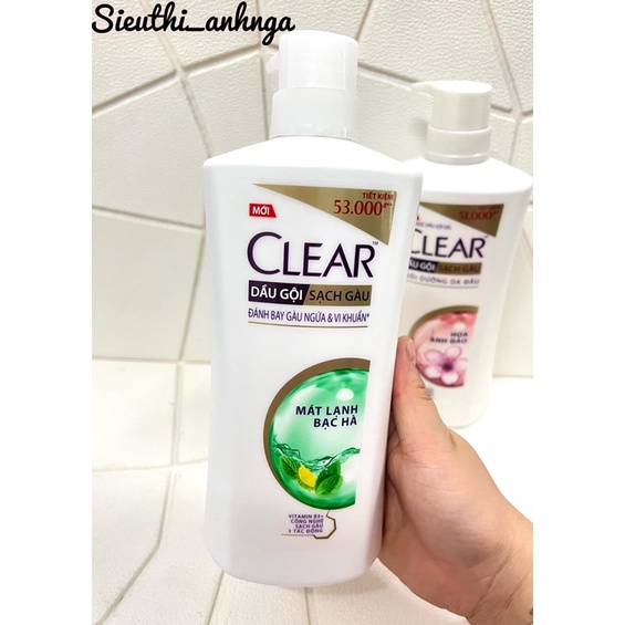 Dầu Gội Clear Mát Lạnh Bạc Hà/Hoa Anh Đào 630g