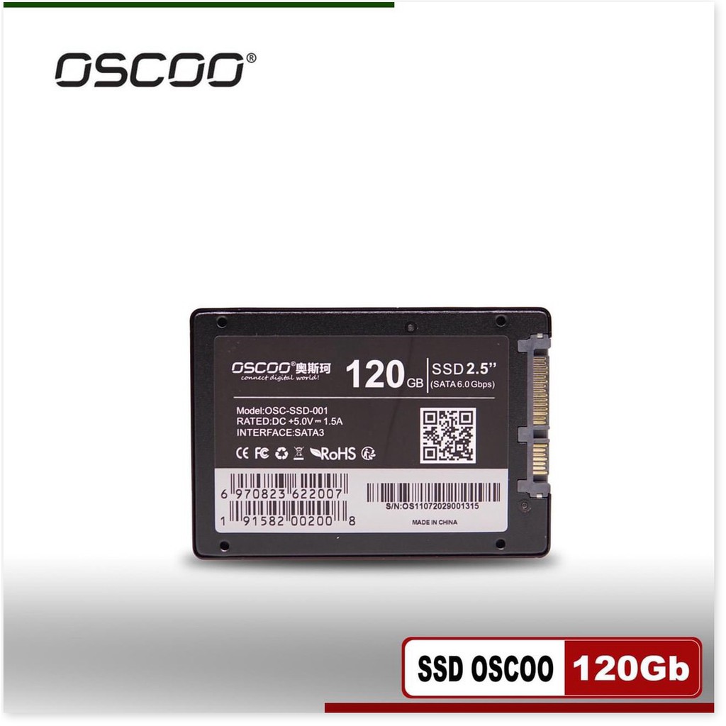 [Mã 154ELSALE2 giảm 7% đơn 300K] Ổ cứng SSD OSCOO 120GB SATA III 2.5-inch - tốc độ đọc 520MB/s (Đen) - MrPhukien