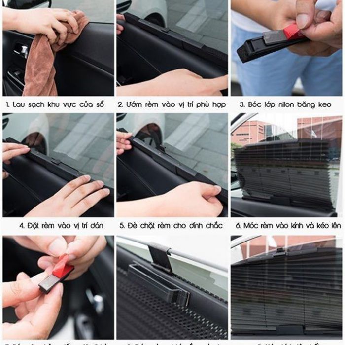 Một tấm rèm che nắng kéo dãn lên xuống theo cửa kính Xe hơi, Ô tô