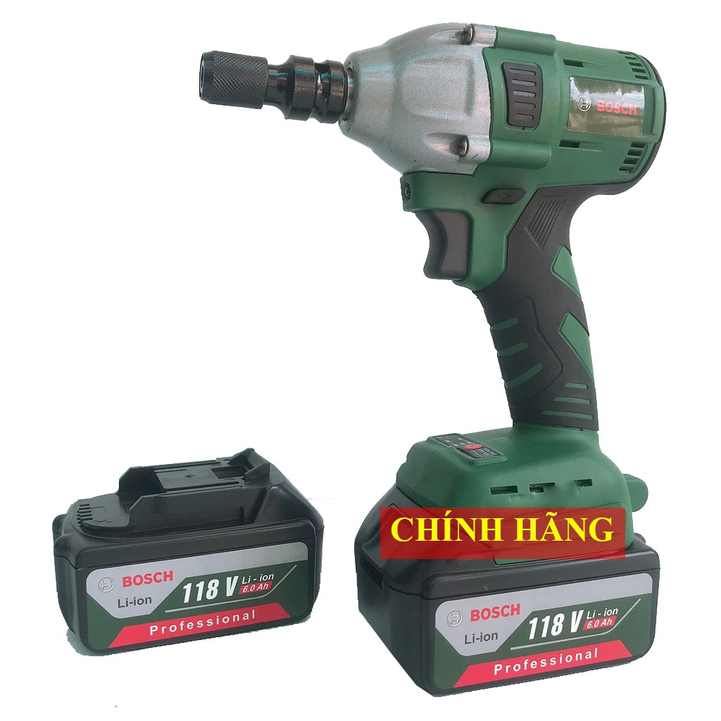 Máy siết bulong Bosch 118V 2 pin đầu 2 trong 1 100% dây đồng không chổi than Kèm đầu chuyển vít [CAM KẾT CHÍNH HÃNG]