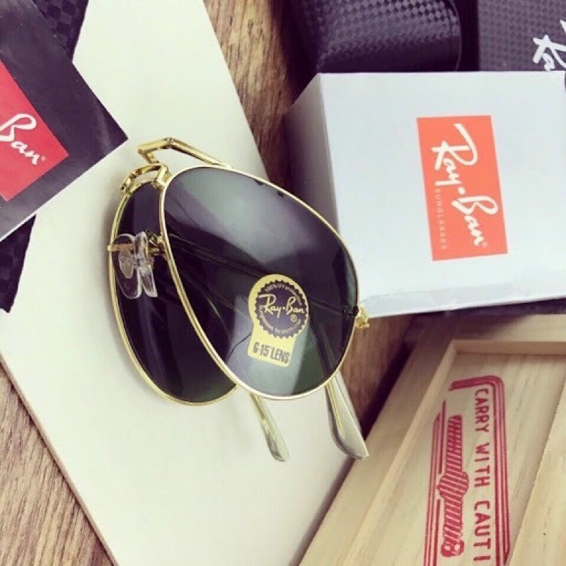 KÍNH NAM RAYBAN GẤP TRÒNG THUỶ TINH CAO CẤP FULLBOX ĐẲNG CẤP QUÝ ÔNG