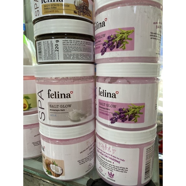 Muối tắm hồng tẩy  tế bào chết toàn thân SPA felina hàng công ty 500g sản phẩm được shop cam kết chính hãng