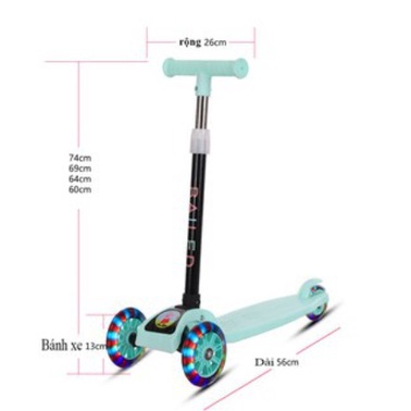 [NĂNG ĐỘNG] Xe Trượt Scooter, xe đồ chơi 3 Bánh Cho Trẻ Em Có Đèn Led Phát Sáng, Qùa Tặng, Xe Bé Trai Gái 2- 14 Tuổi.