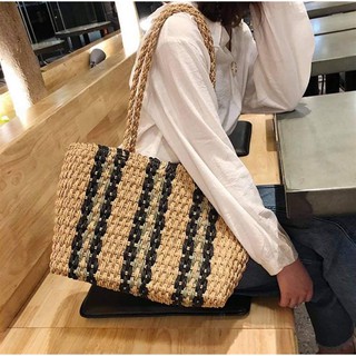 Túi tote đan cói tổng hợp chất mềm phong cách trẻ trung