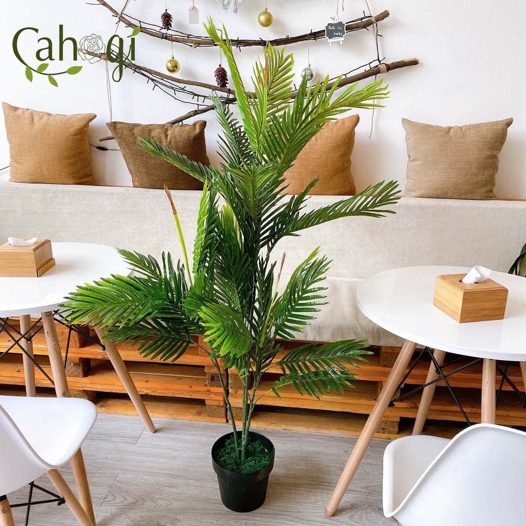 Cây Giả - Bụi Cây Dừa Lá Nhựa 1m4